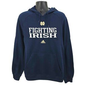 Notre Dame Hoodie Men’s Large Adidas Climawarm Blue Fighting Irish Sweatshirt
